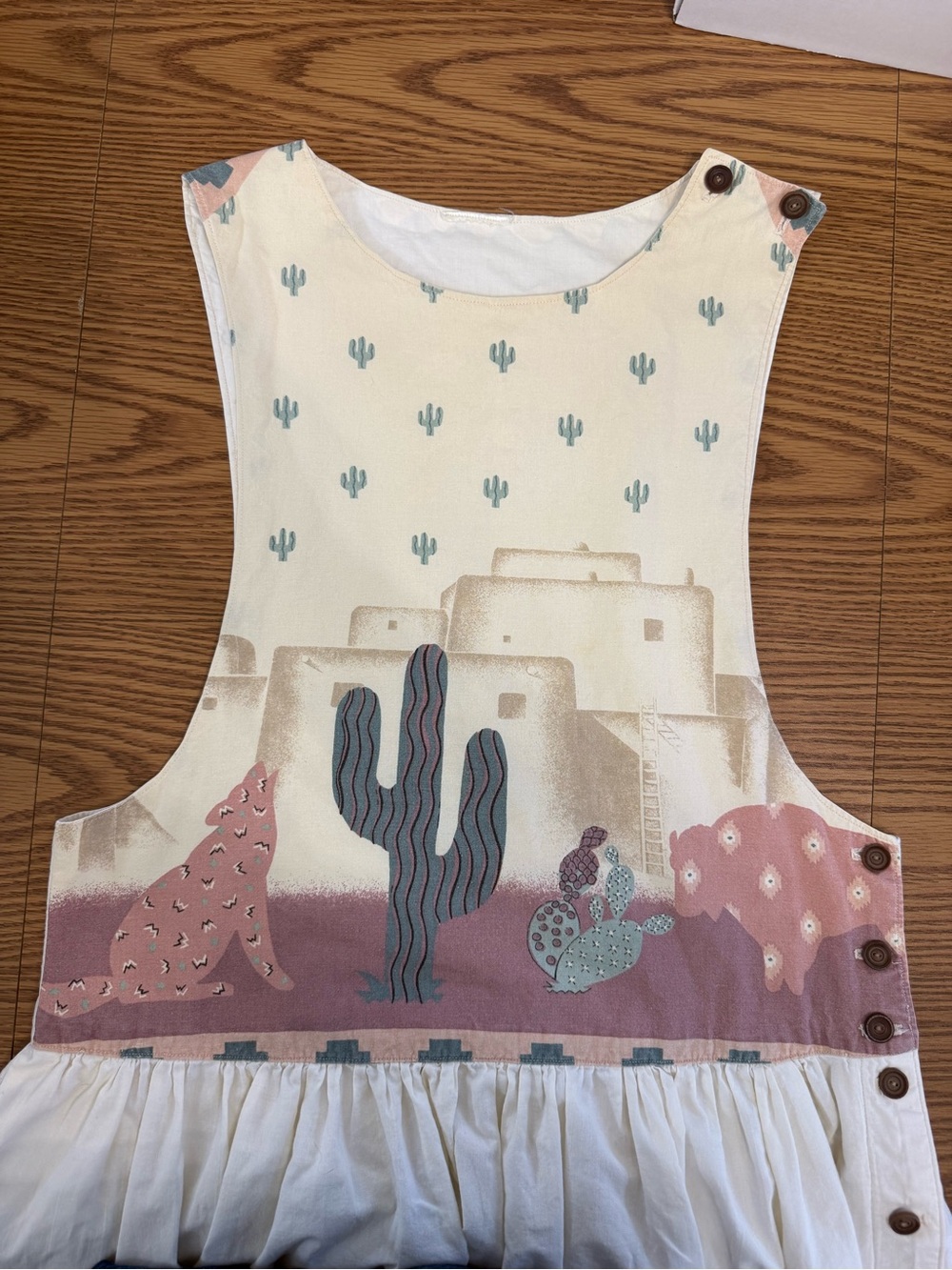 VTG Southwest-Style Pinafore/Jumper MIDI Dress, Retro 1990’s. Sleeveless. - Picture 6 of 16